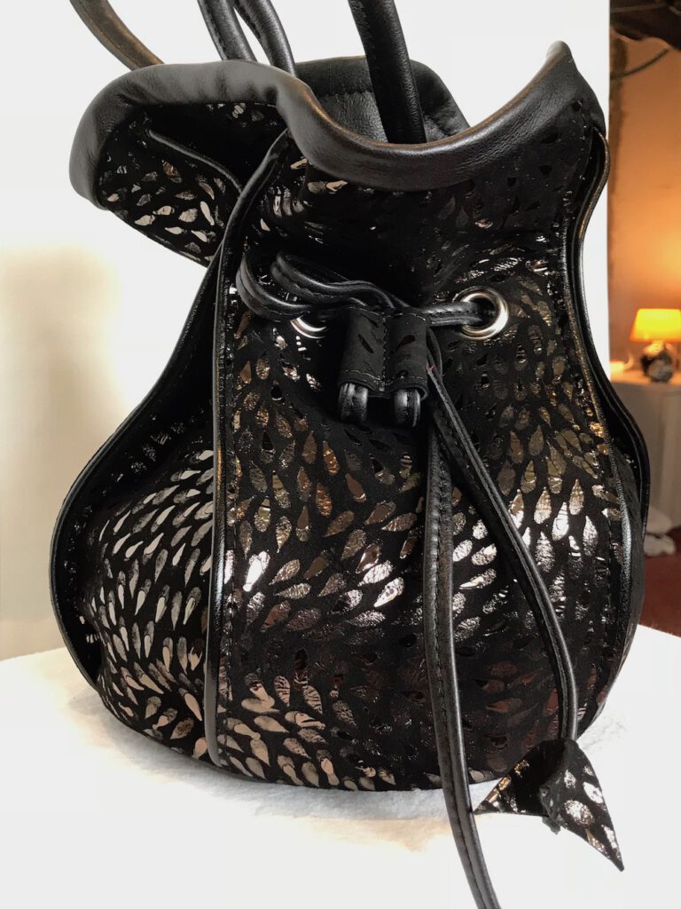 Sac Boule Noir motifs Argentés