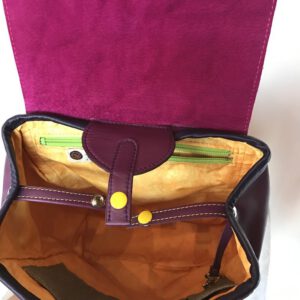 Sac à Dos Violet Décors Carrés de Couleurs