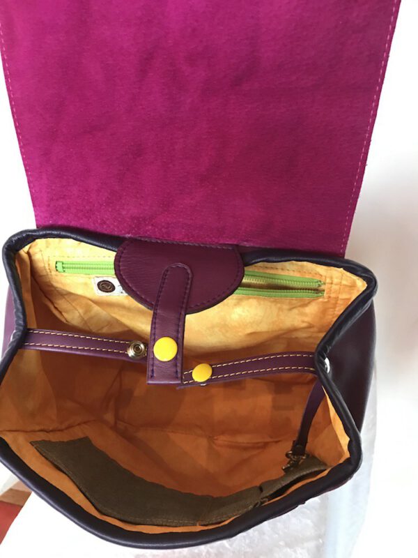 Sac à Dos Violet Décors Carrés de Couleurs