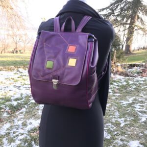 Sac à Dos Violet Décors Carrés de Couleurs