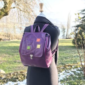 Sac à Dos Violet Décors Carrés de Couleurs