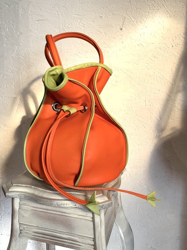 Sac Boule Orange, liséré vert