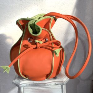 Sac Boule Orange, liséré vert