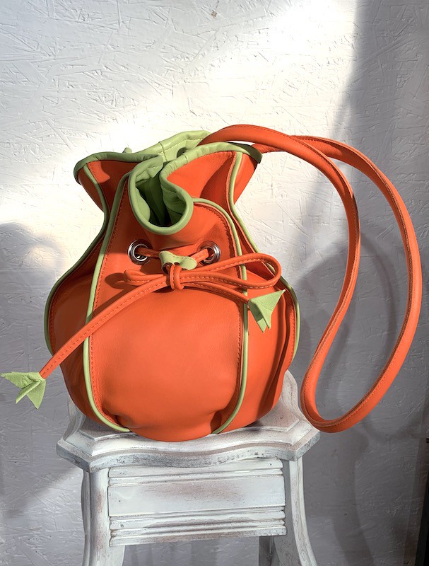 Sac Boule Orange, liséré vert
