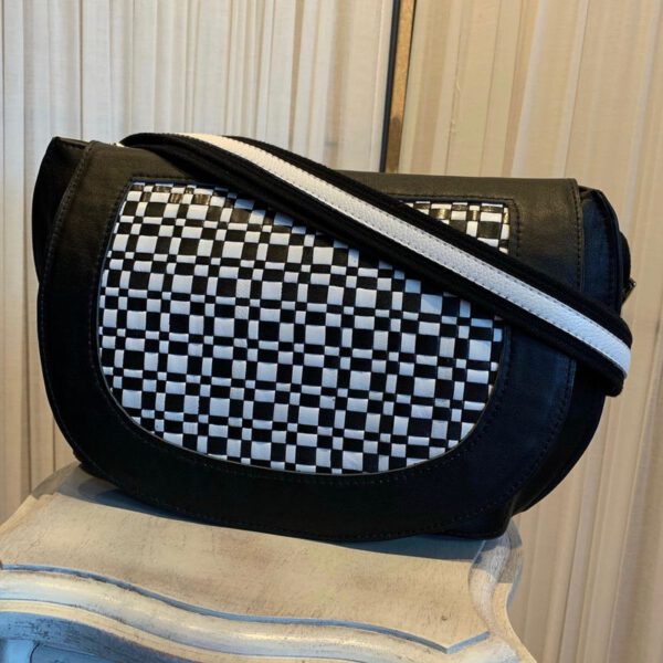 La Besace d'Ivy Noir Rabat en Damier