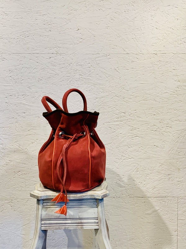 Sac Boule Vieux Rose, Nubuk