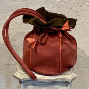 Sac Boule Vieux Rose, Nubuk