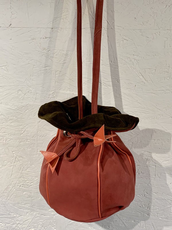 Sac Boule Vieux Rose, Nubuk