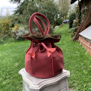 Sac Boule Vieux Rose, Nubuk