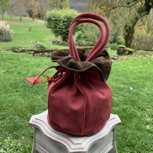 Sac Boule Vieux Rose, Nubuk