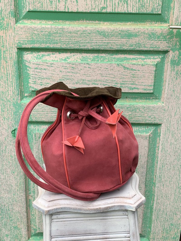 Sac Boule Vieux Rose, Nubuk