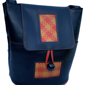 Sac à dos Noir décors Cuir Tressé