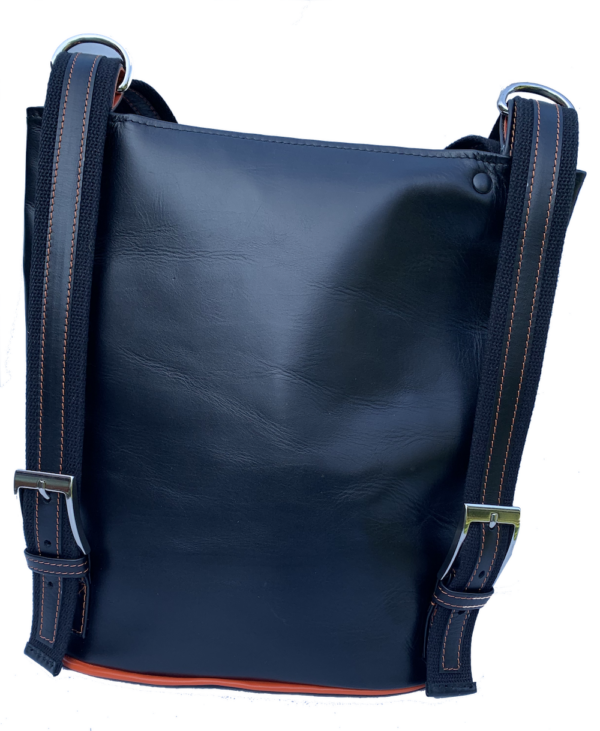 Sac à dos Noir décors Cuir Tressé