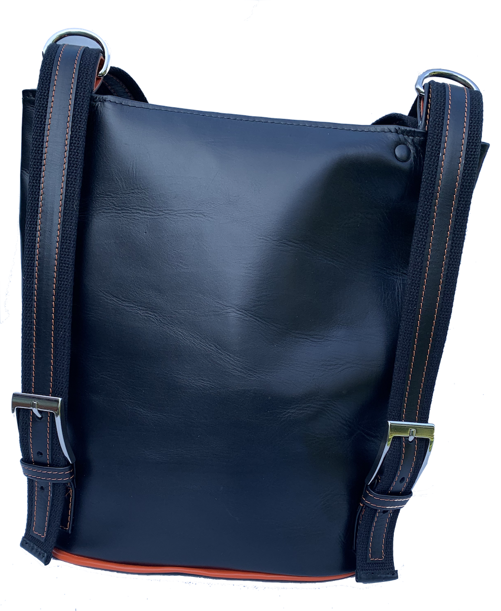 Sac à dos Noir décors Cuir Tressé – Image 2