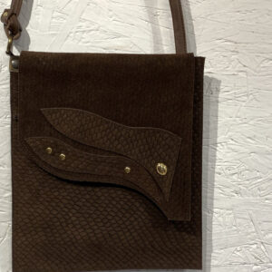 Pochette Plate Nubuk écaille Marron